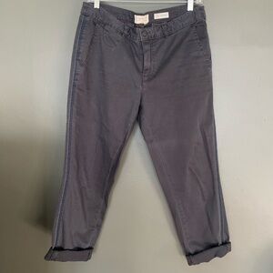 Pilcro for Anthropologie grey pants with trim detail
